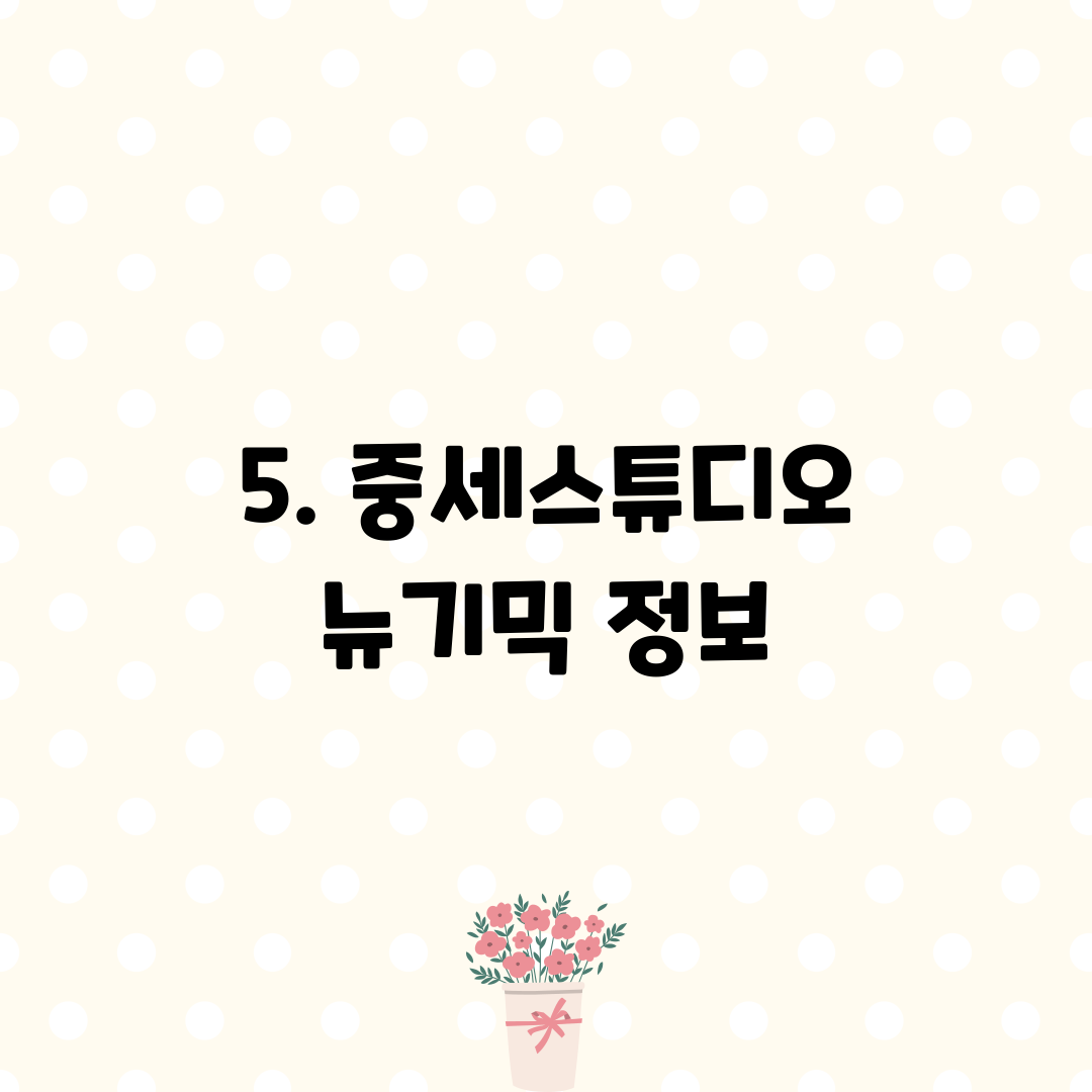 5. 중세스튜디오 뉴기믹 정보