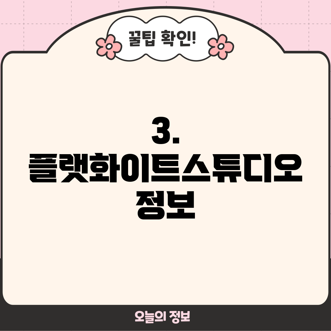 3. 플랫화이트스튜디오 정보