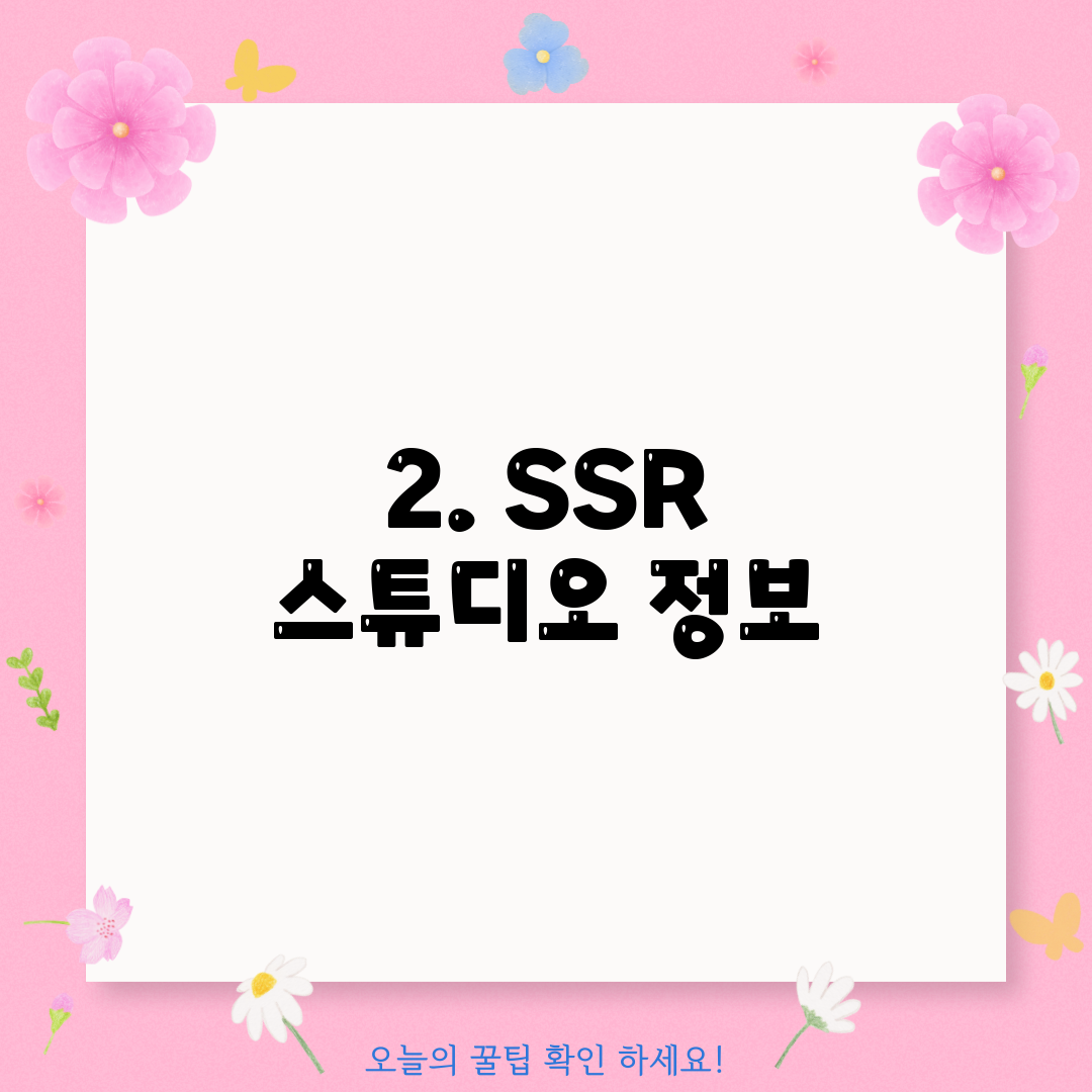 2. SSR 스튜디오 정보