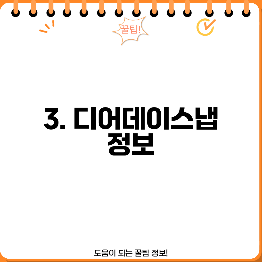 3. 디어데이스냅 정보
