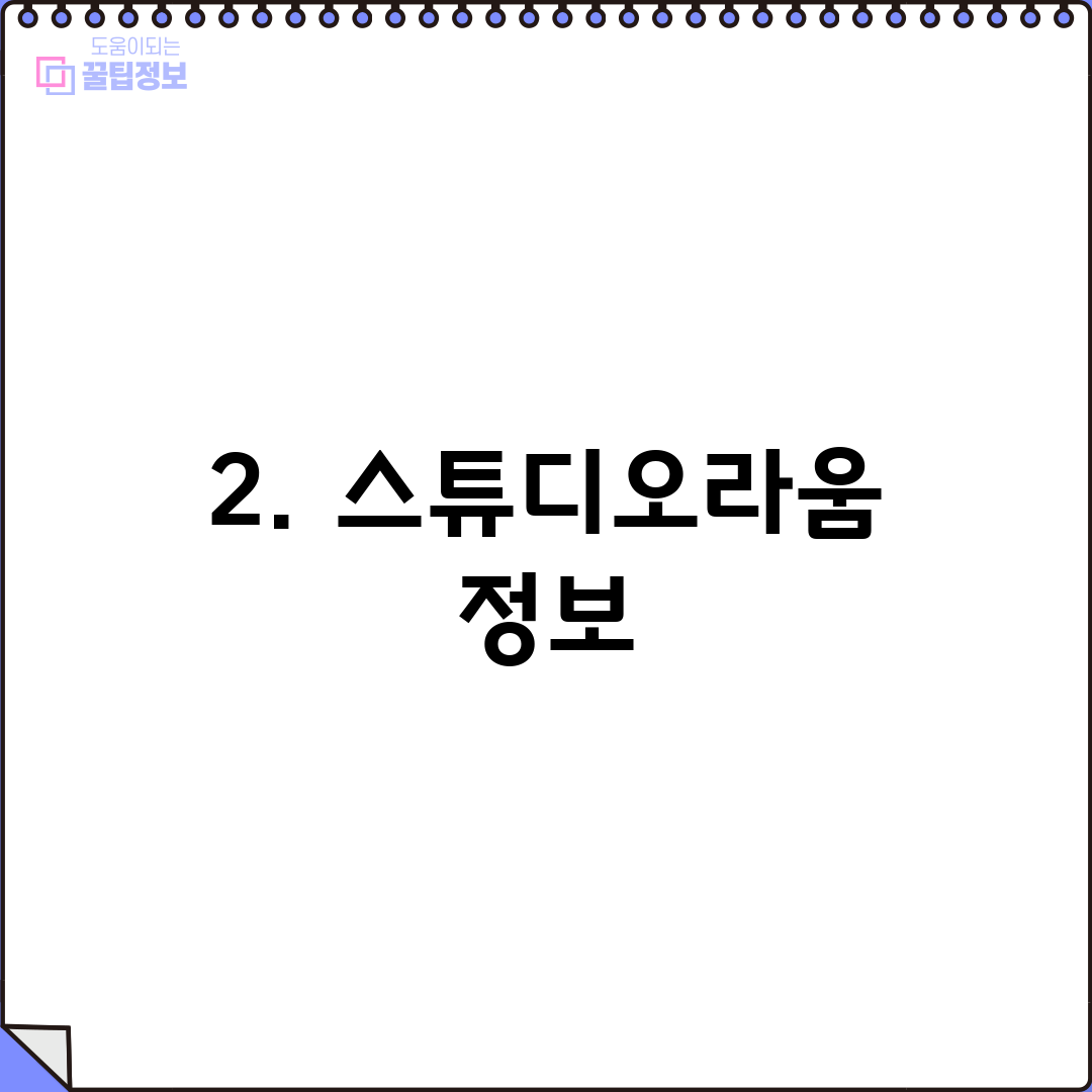 2. 스튜디오라움 정보