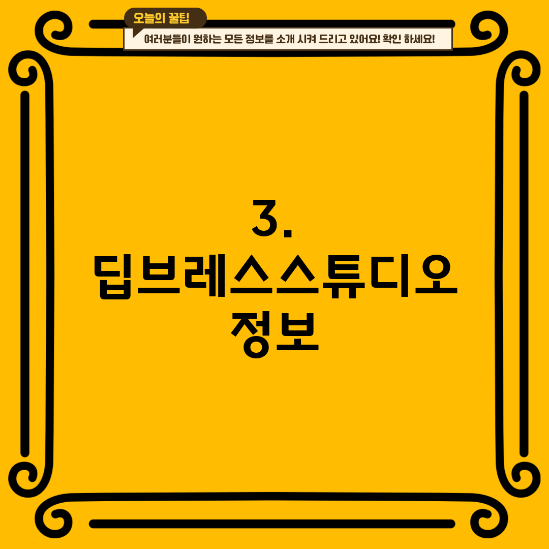 3. 딥브레스스튜디오 정보
