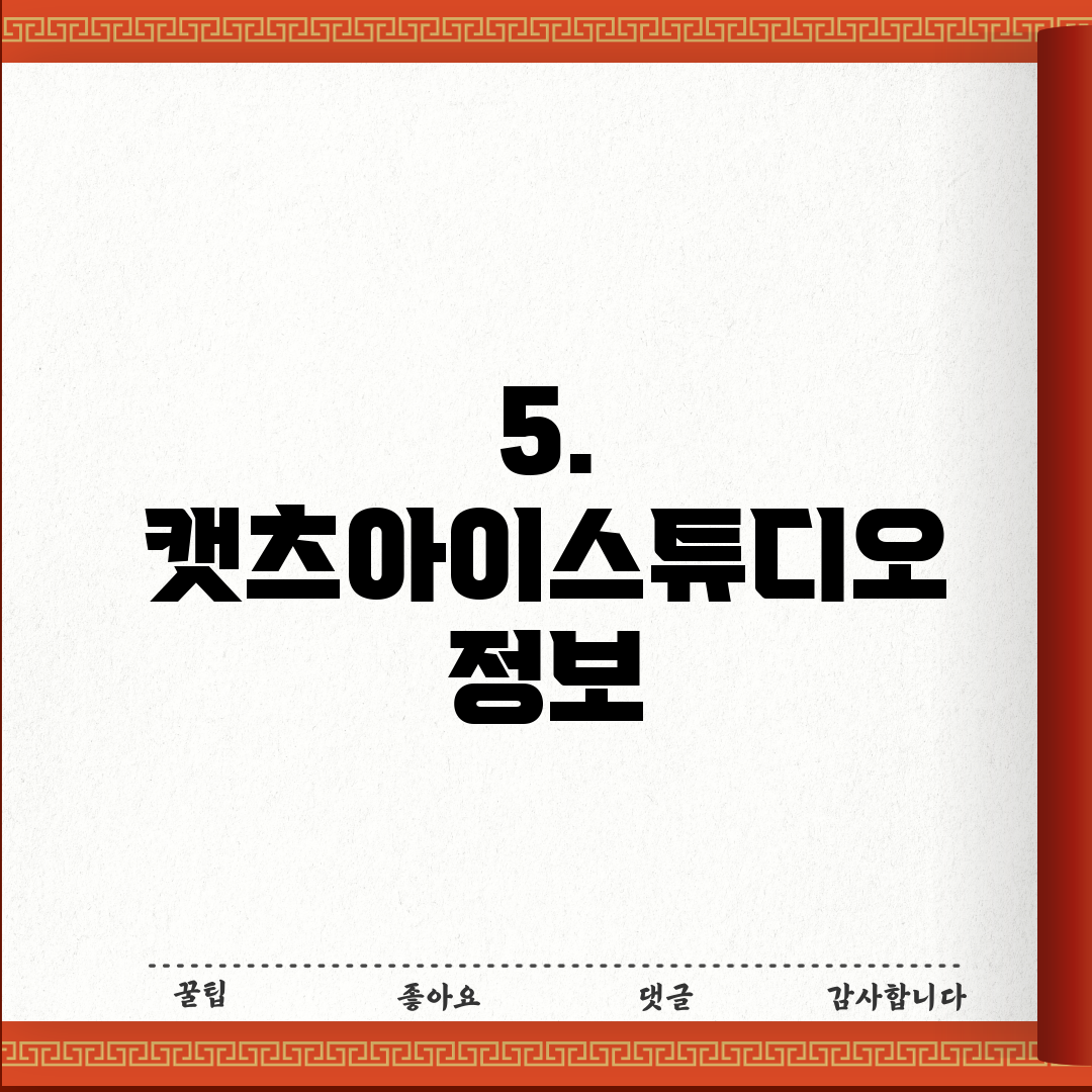5. 캣츠아이스튜디오 정보