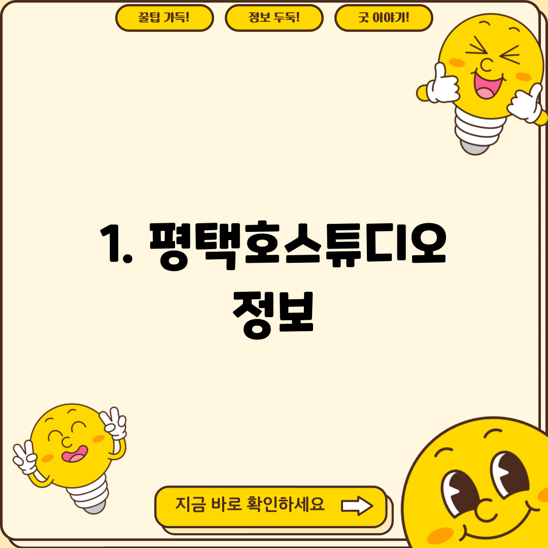 1. 평택호스튜디오 정보