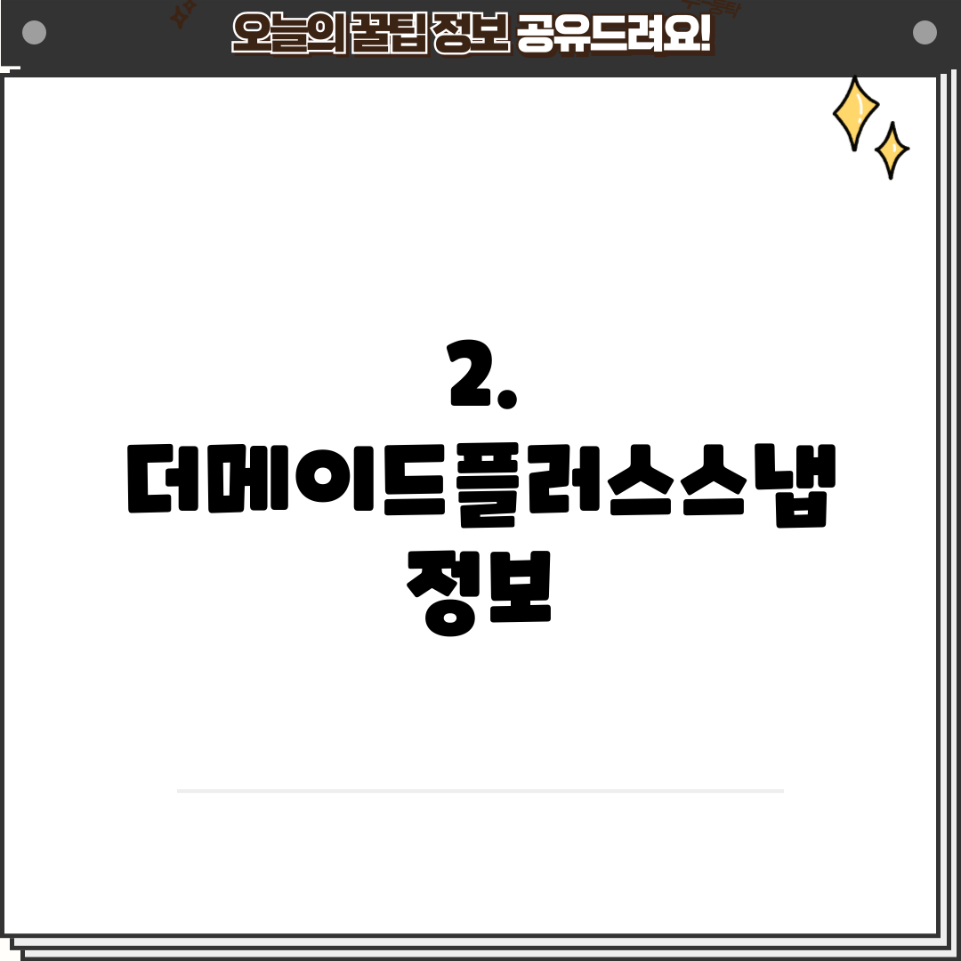 2. 더메이드플러스스냅 정보