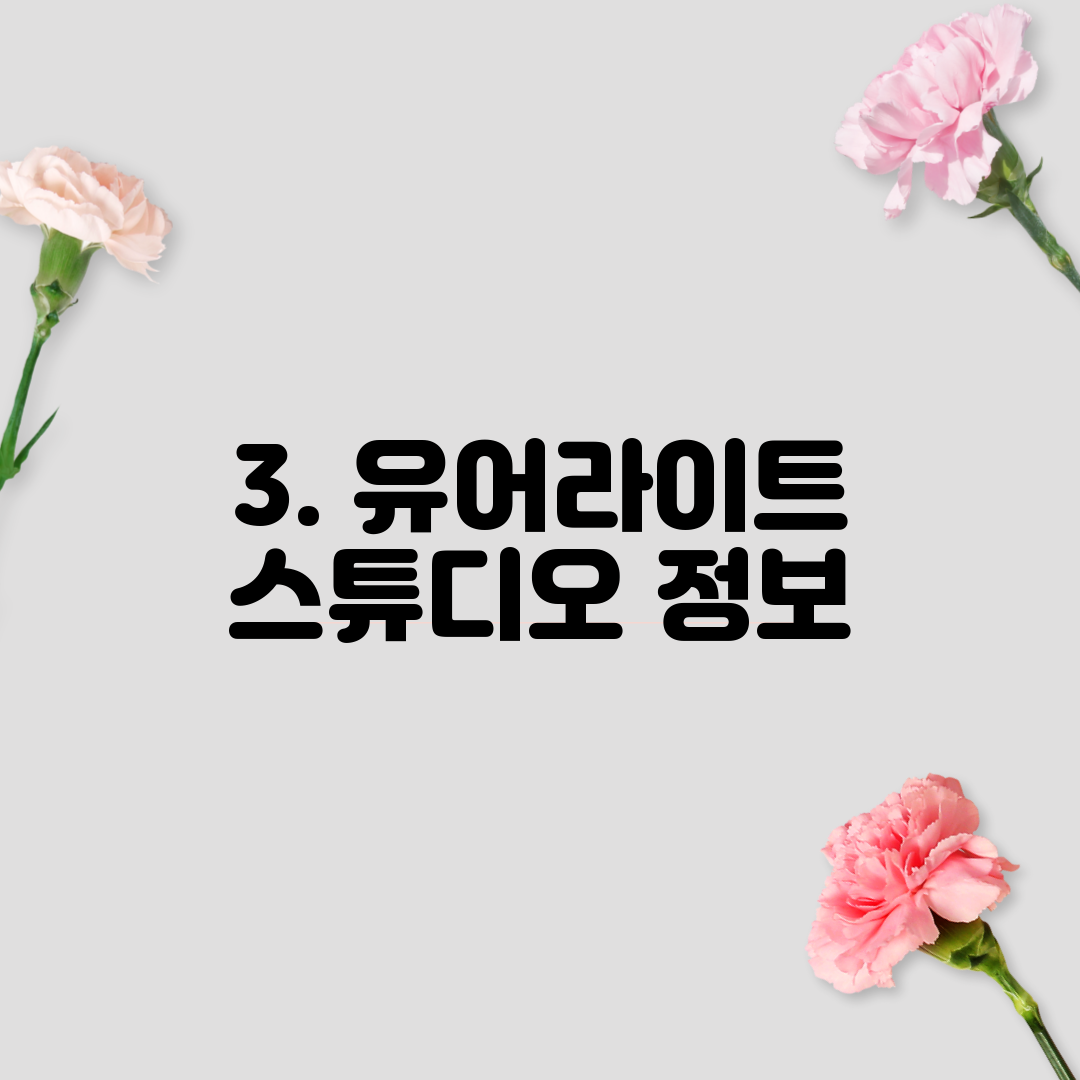 3. 유어라이트 스튜디오 정보