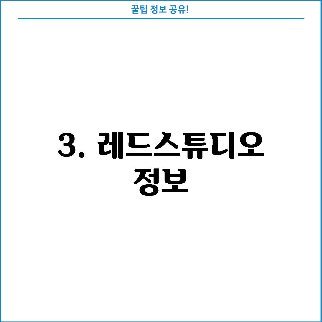 3. 레드스튜디오 정보