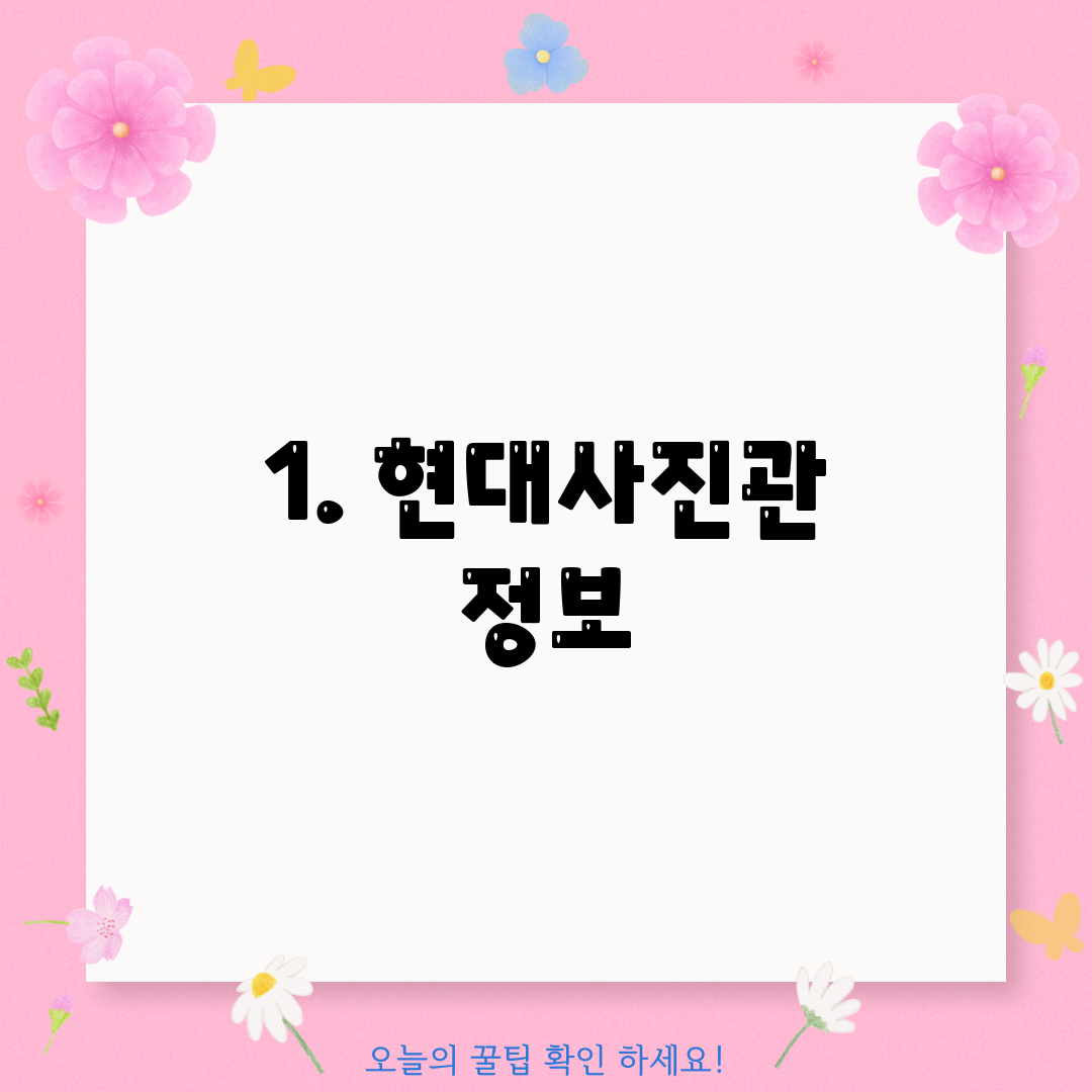 1. 현대사진관 정보