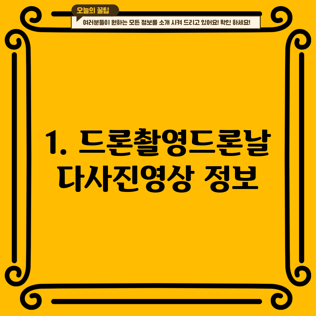 1. 드론촬영드론날다사진영상 정보
