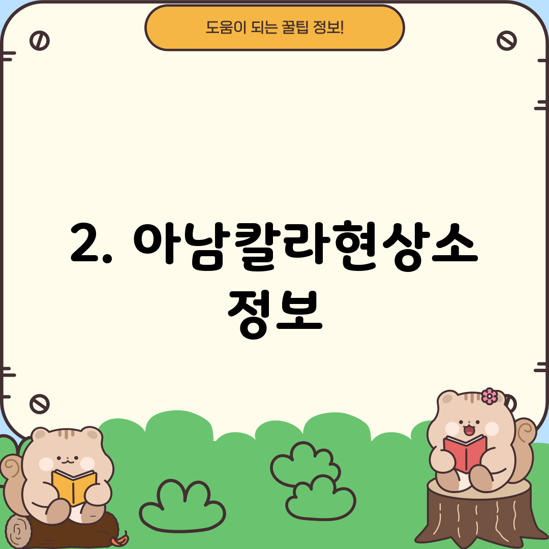 2. 아남칼라현상소 정보