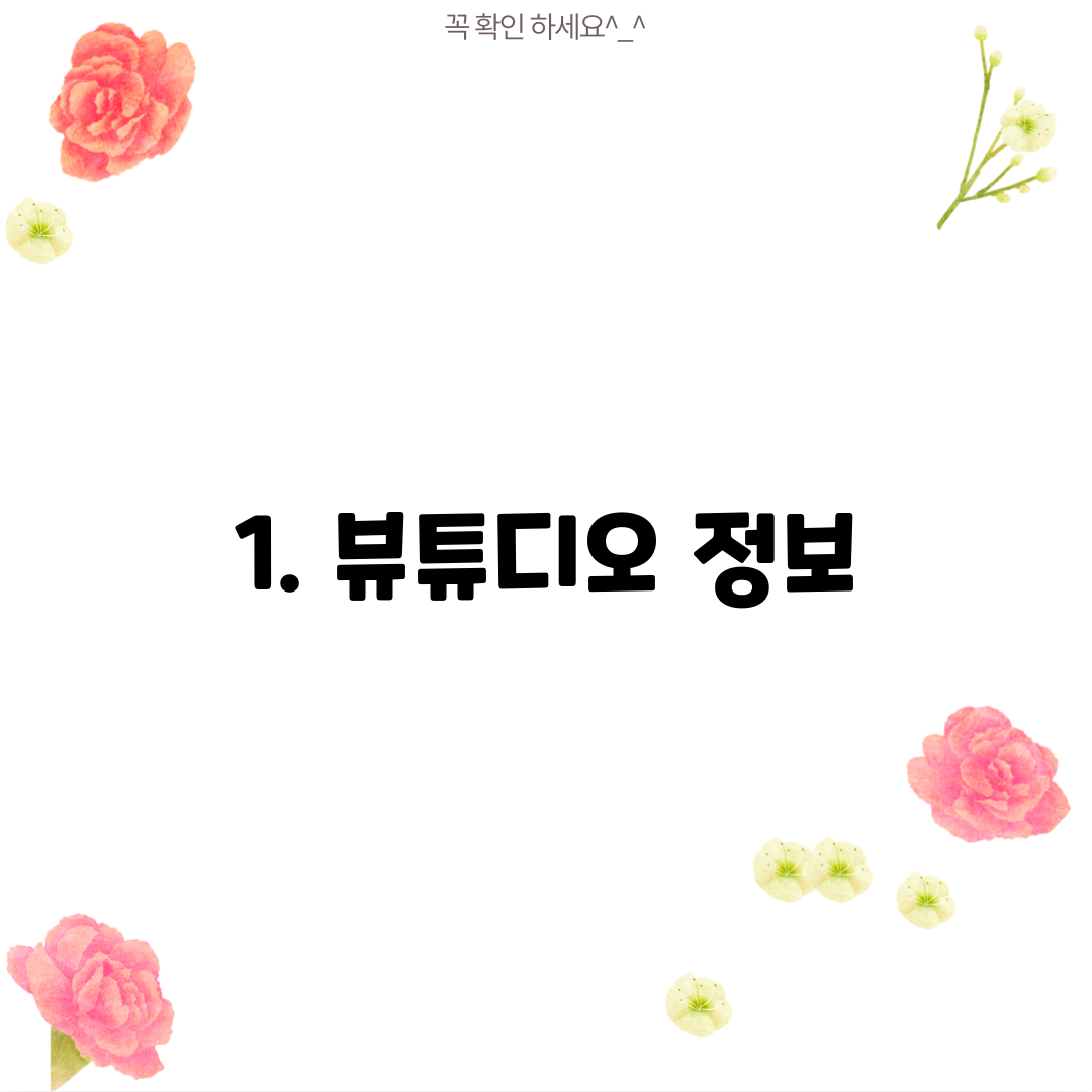 1. 뷰튜디오 정보