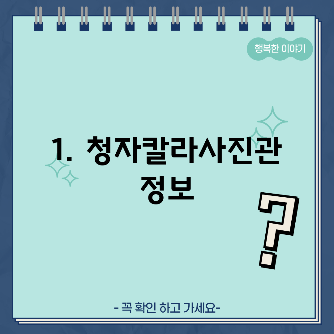 1. 청자칼라사진관 정보