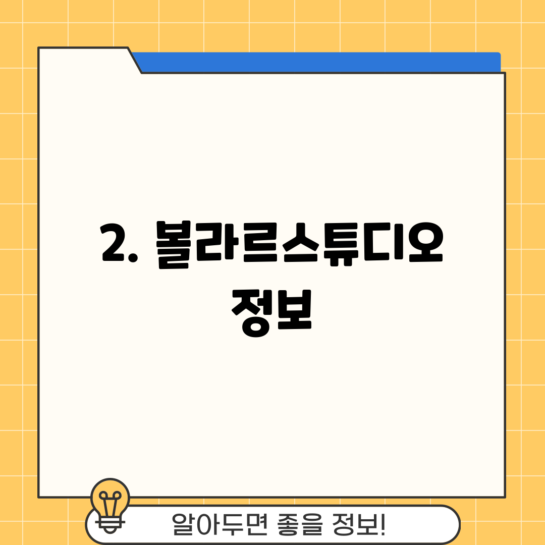 2. 볼라르스튜디오 정보