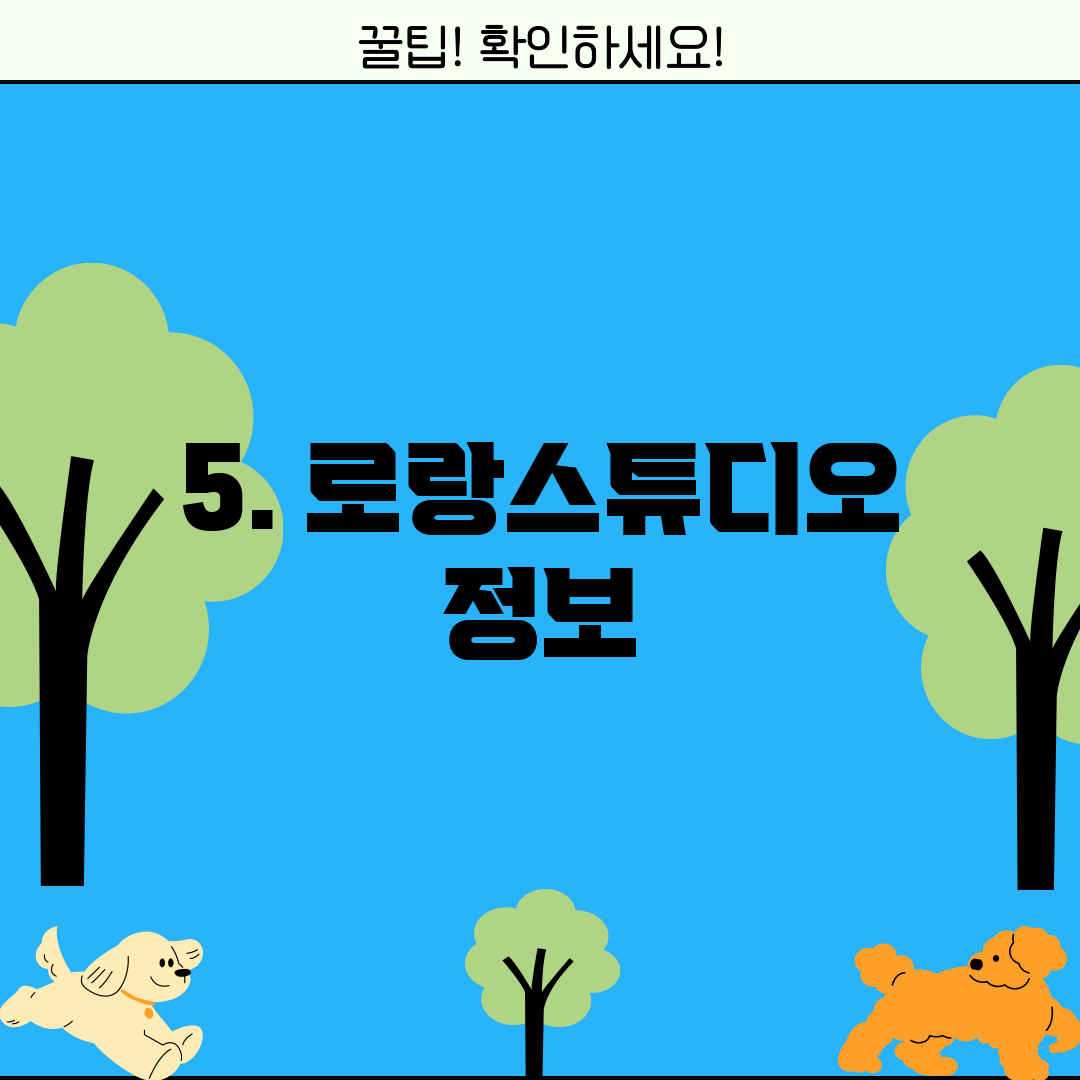 5. 로랑스튜디오 정보