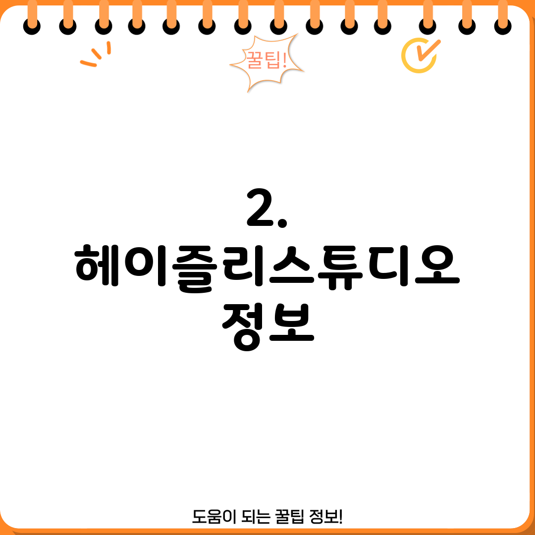 2. 헤이즐리스튜디오 정보