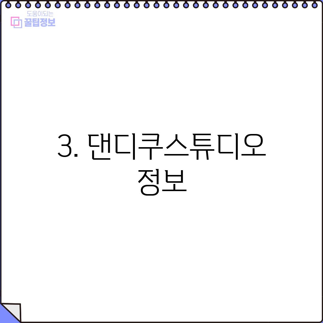 3. 댄디쿠스튜디오 정보