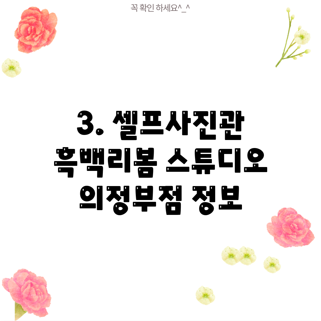 3. 셀프사진관 흑백리봄 스튜디오 의정부점 정보