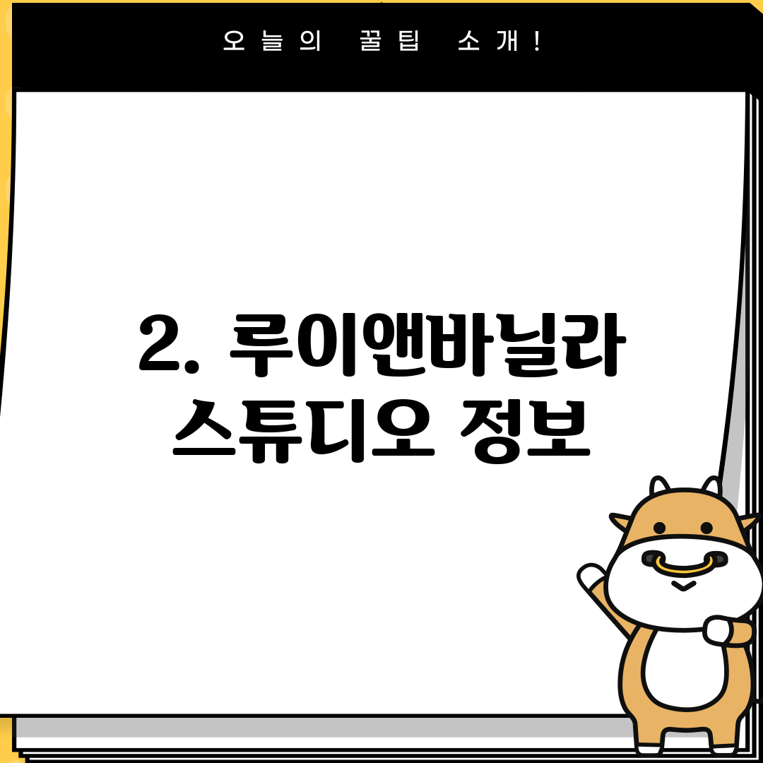 2. 루이앤바닐라 스튜디오 정보