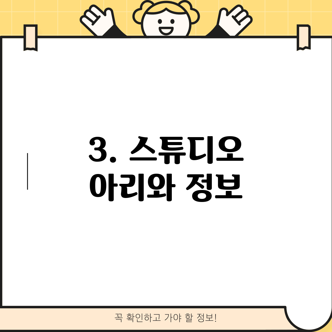 3. 스튜디오 아리와 정보