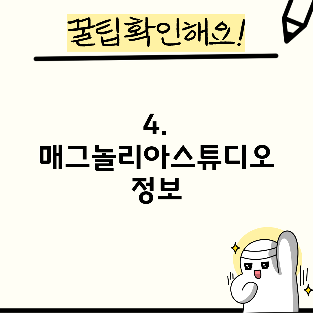 4. 매그놀리아스튜디오 정보