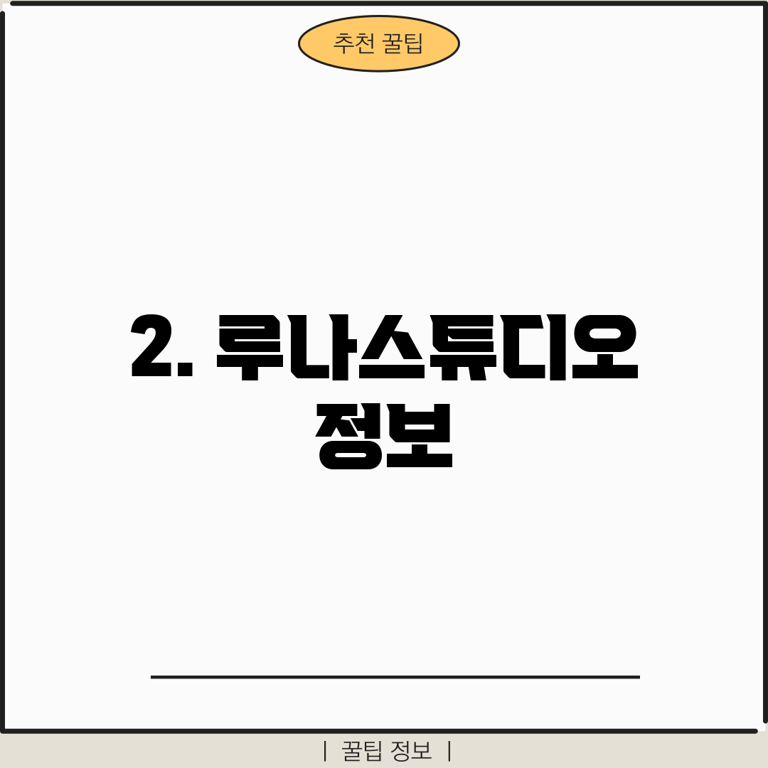 2. 루나스튜디오 정보