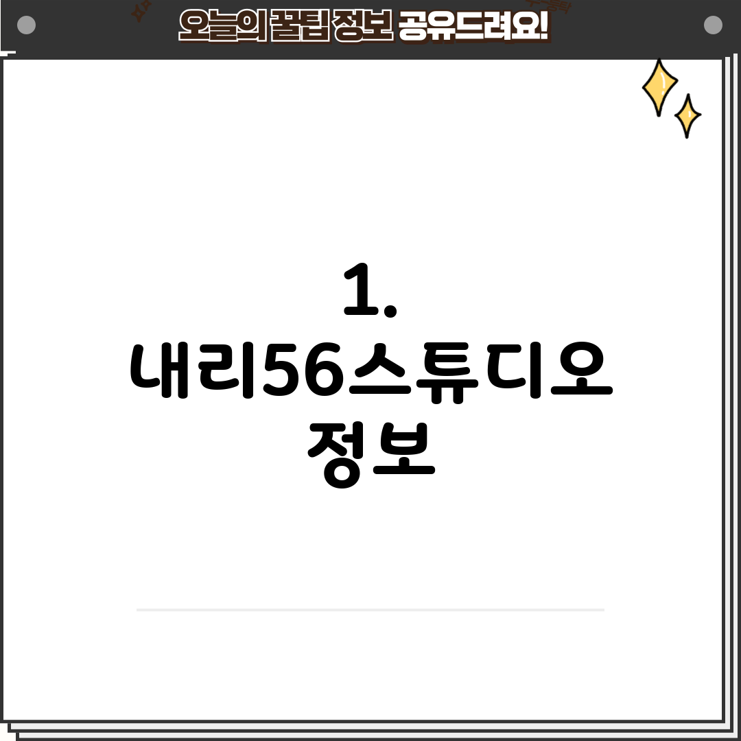 1. 내리56스튜디오 정보