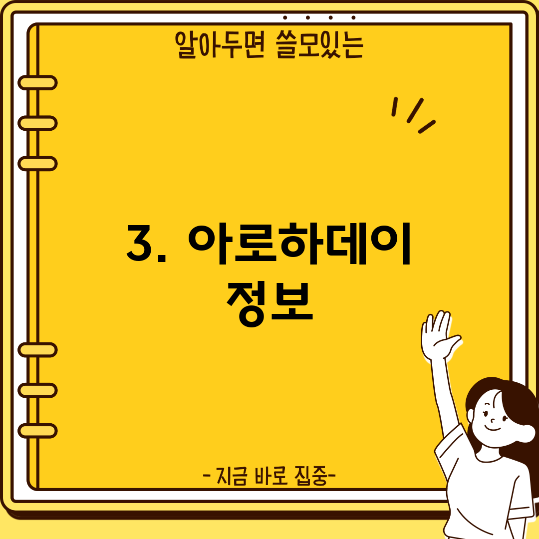 3. 아로하데이 정보
