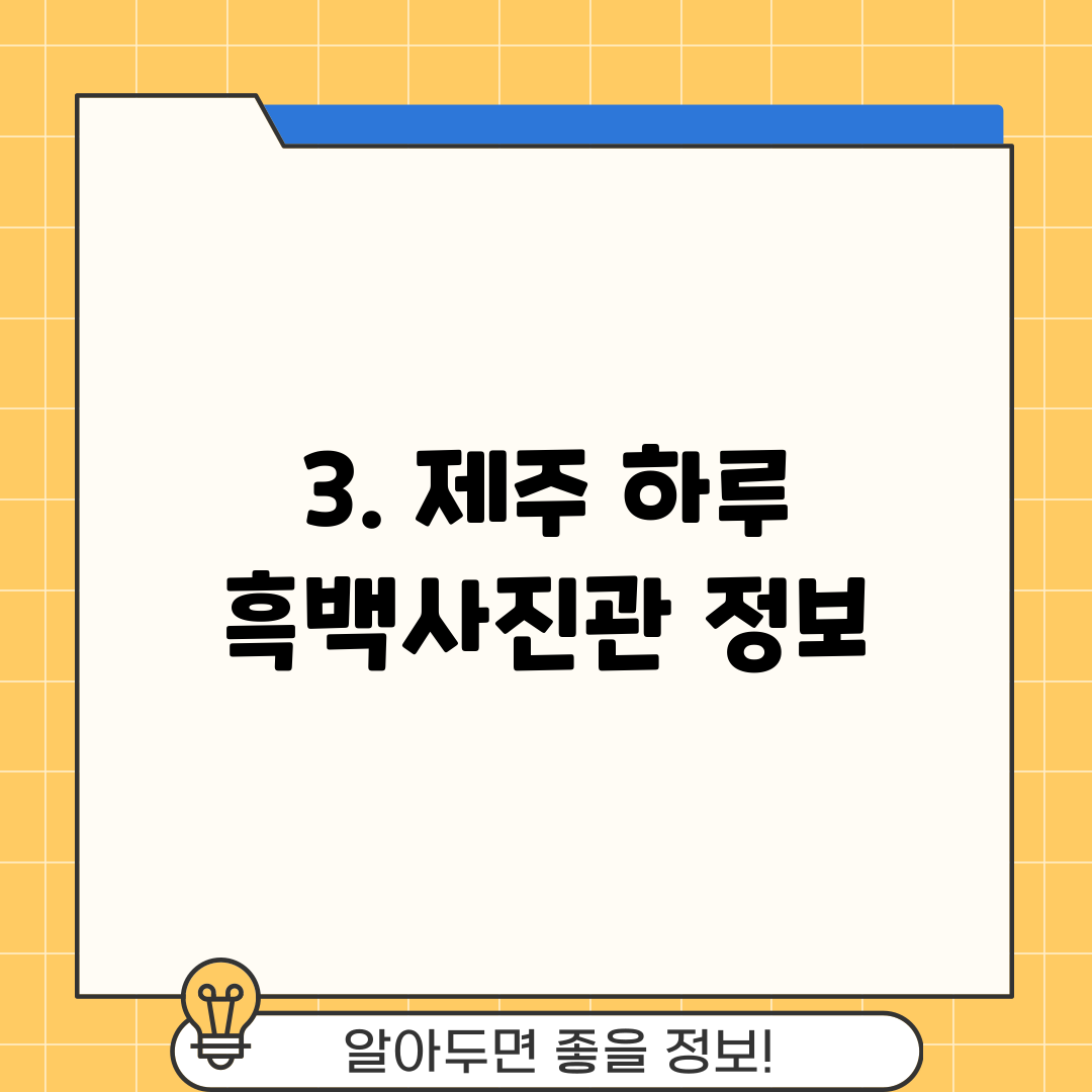 3. 제주 하루 흑백사진관 정보