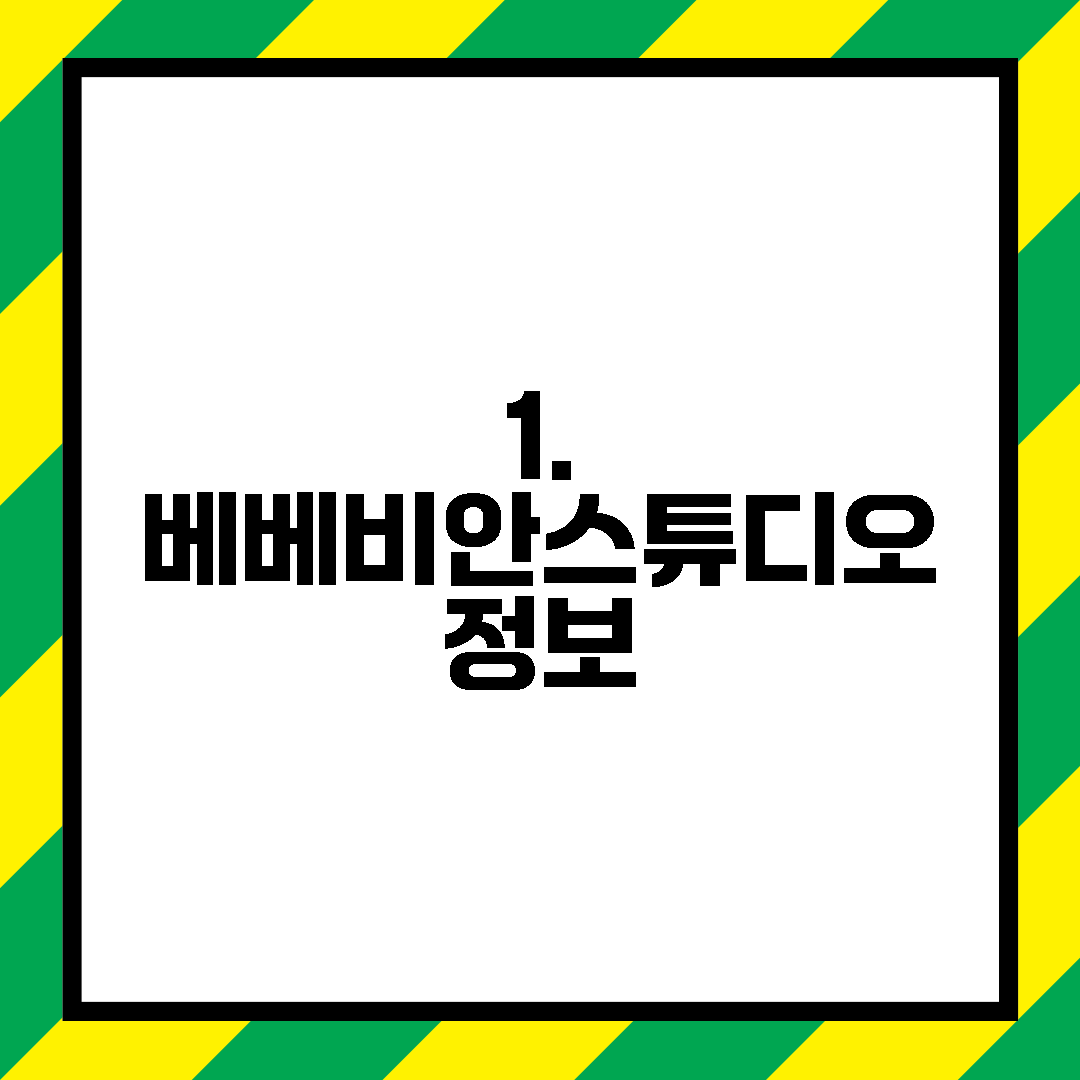 1. 베베비안스튜디오 정보