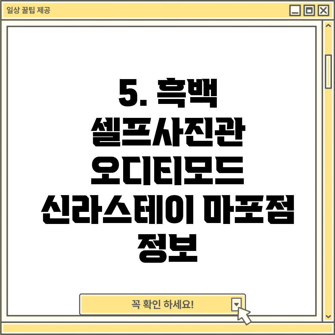 5. 흑백 셀프사진관 오디티모드 신라스테이 마포점 정보