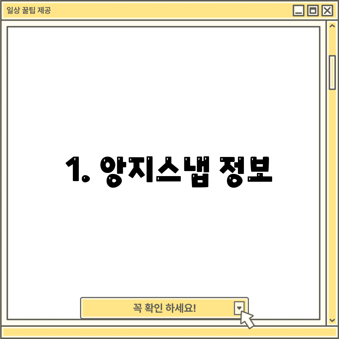 1. 앙지스냅 정보