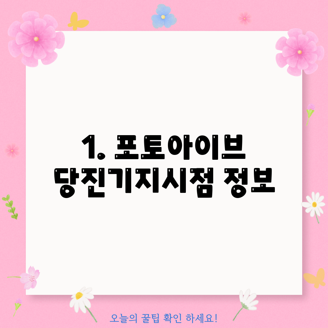 1. 포토아이브 당진기지시점 정보