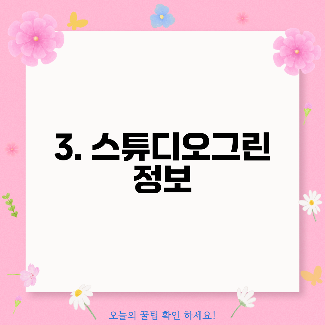 3. 스튜디오그린 정보