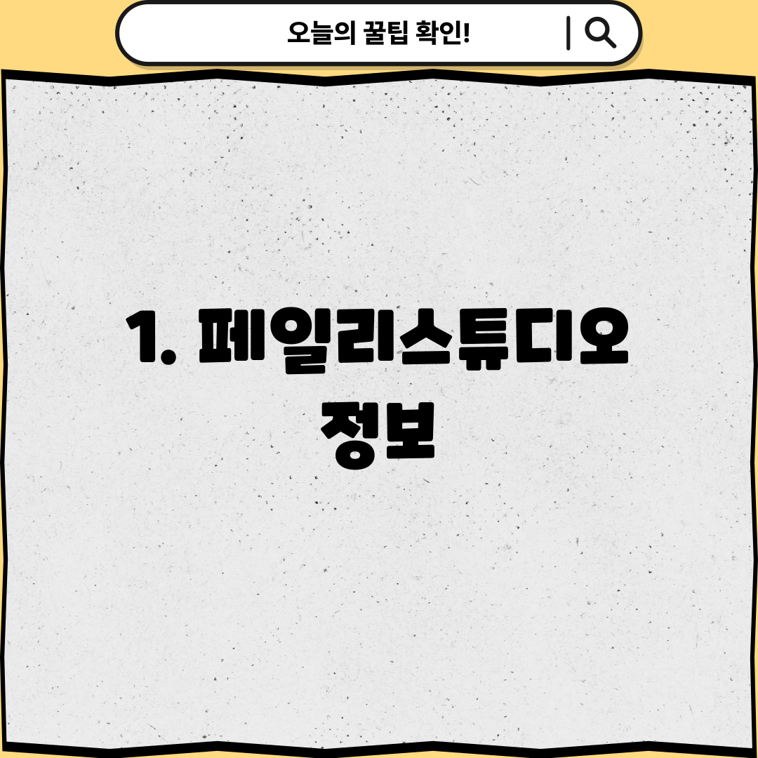 1. 페일리스튜디오 정보