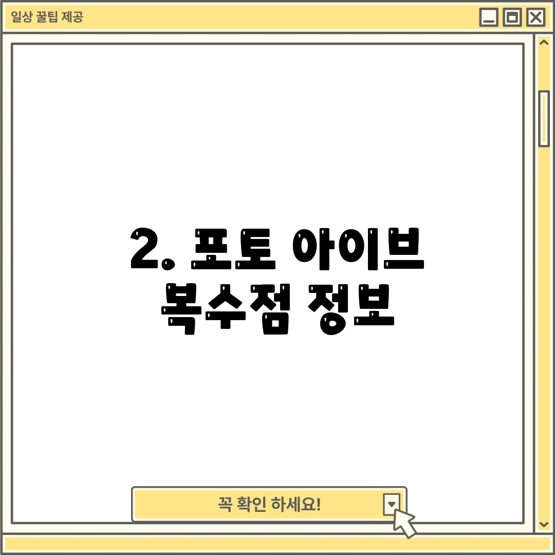 2. 포토 아이브 복수점 정보