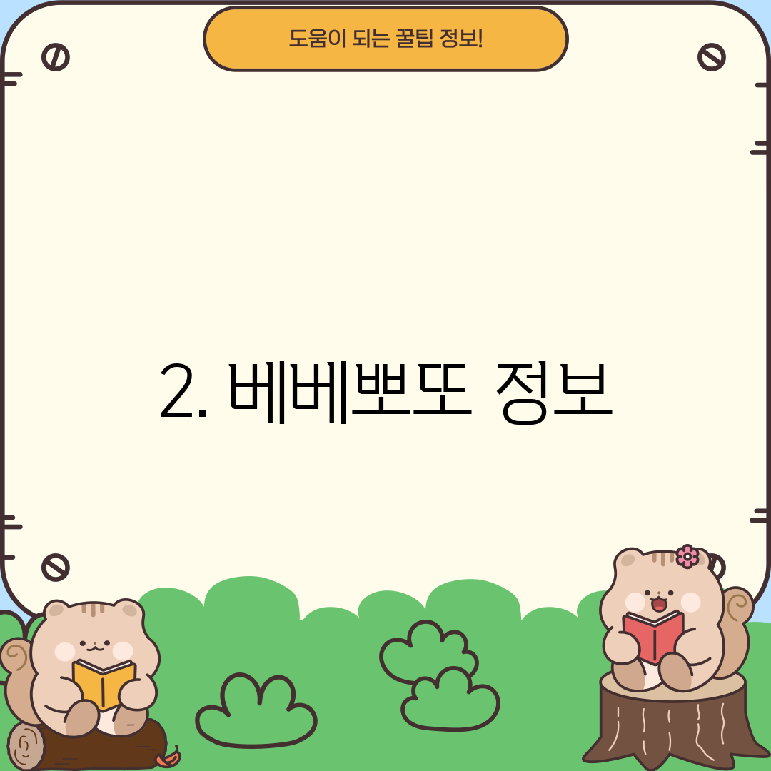 2. 베베뽀또 정보
