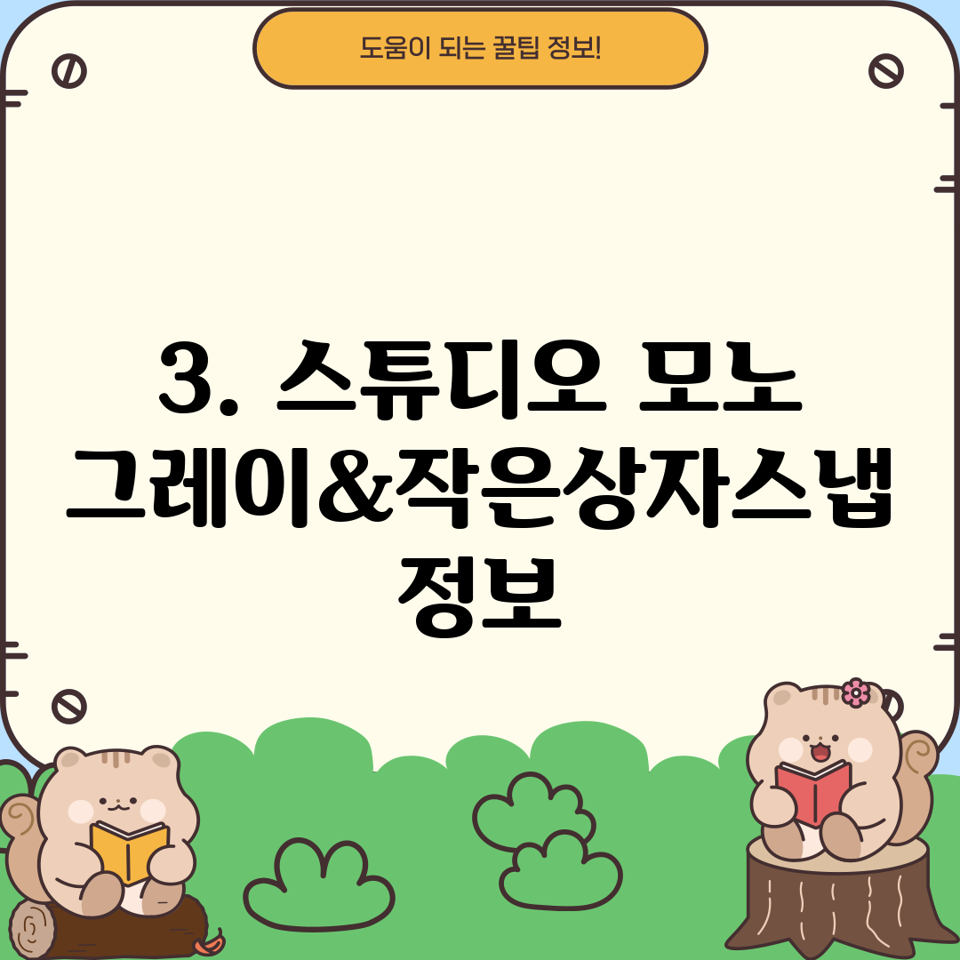 3. 스튜디오 모노그레이&작은상자스냅 정보