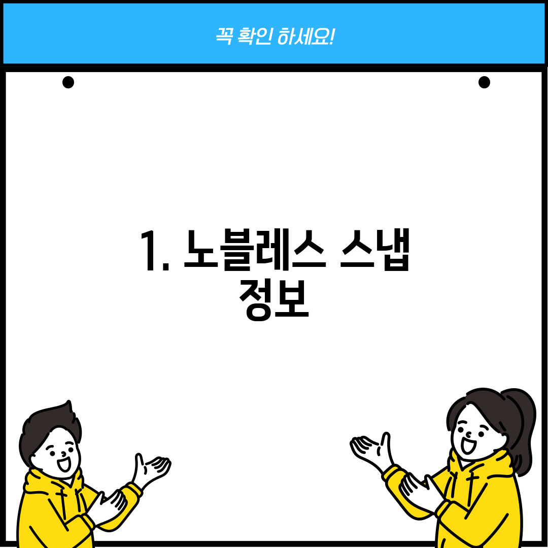 1. 노블레스 스냅 정보