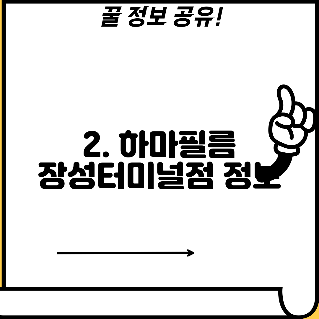 2. 하마필름 장성터미널점 정보