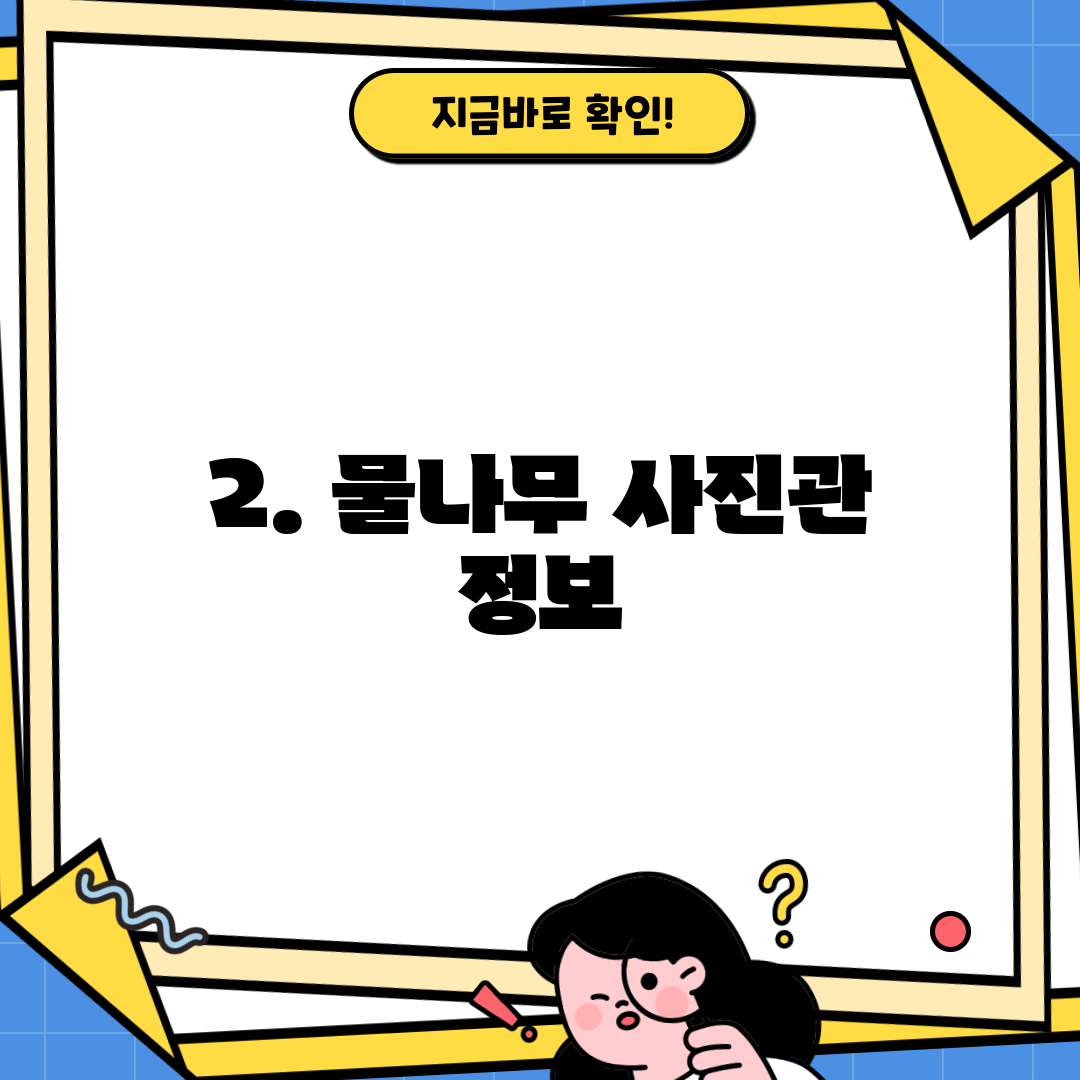 2. 물나무 사진관 정보