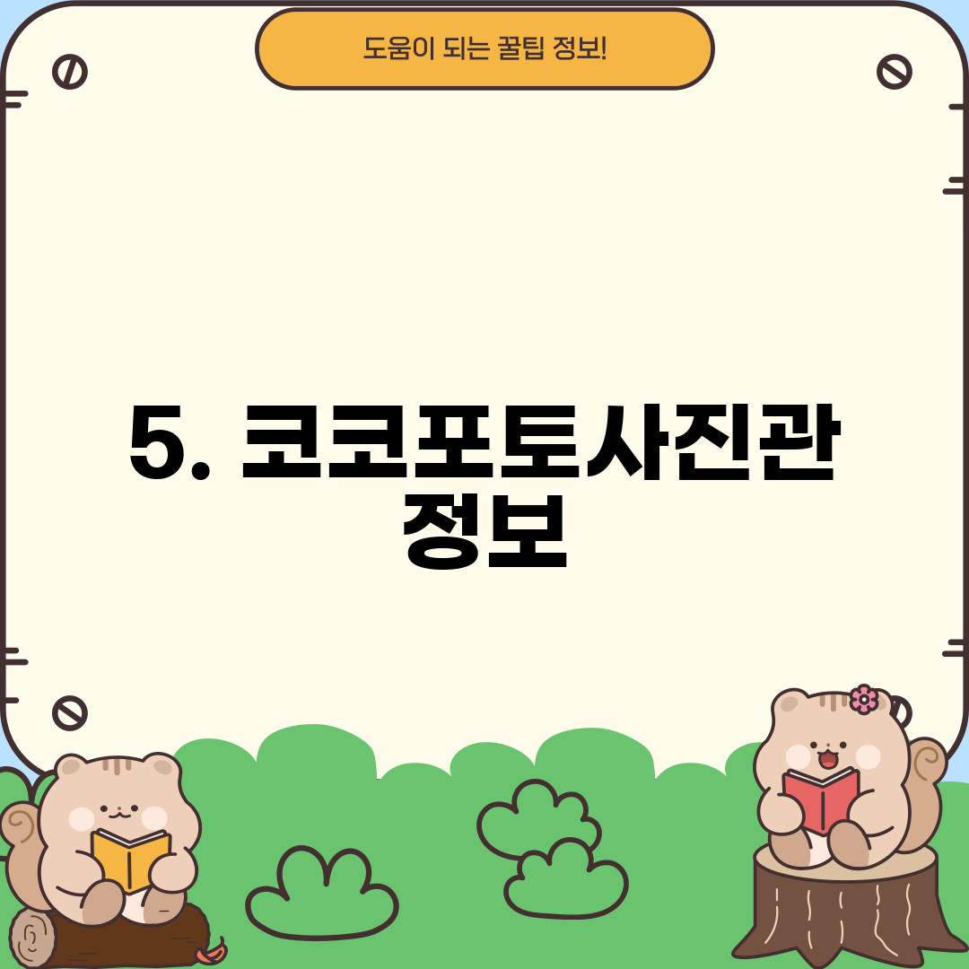 5. 코코포토사진관 정보