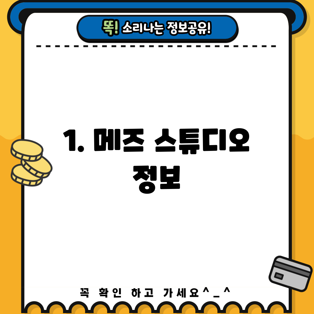 1. 메즈 스튜디오 정보
