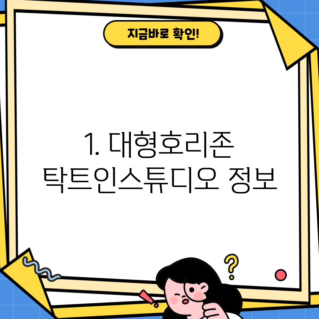 1. 대형호리존 탁트인스튜디오 정보