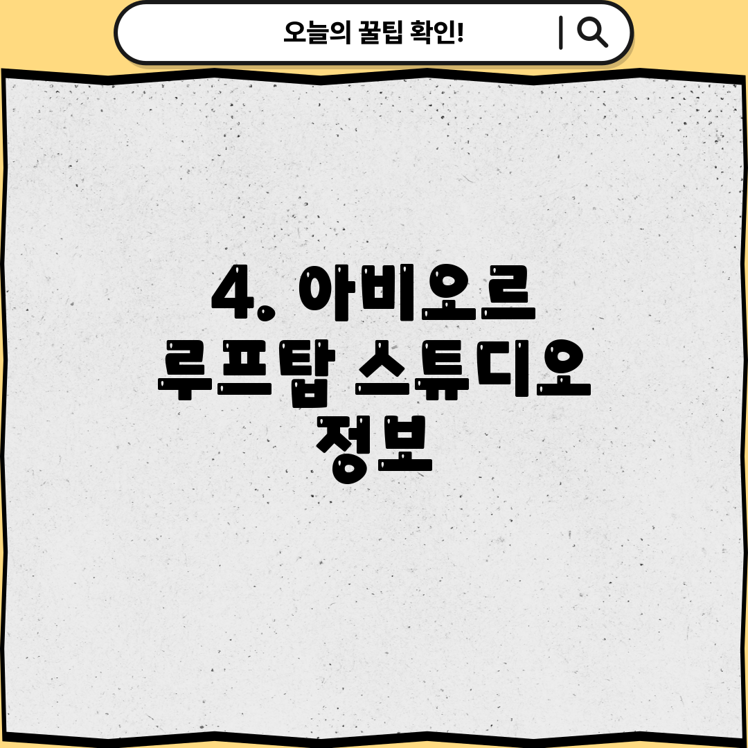 4. 아비오르 루프탑 스튜디오 정보