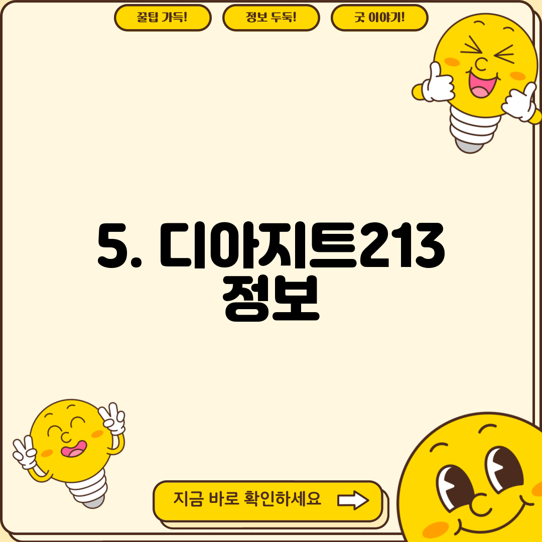 5. 디아지트213 정보