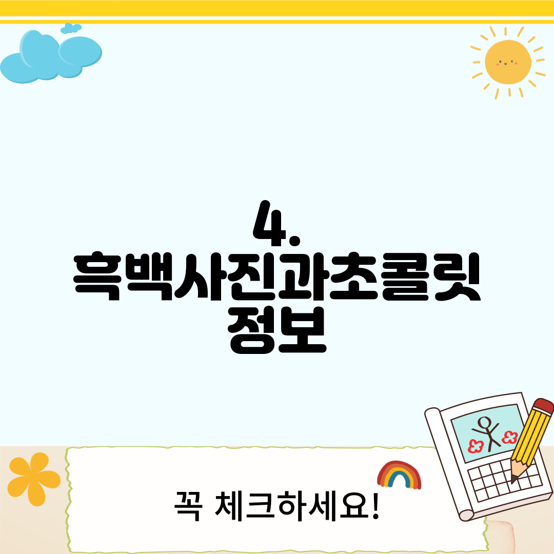 4. 흑백사진과초콜릿 정보