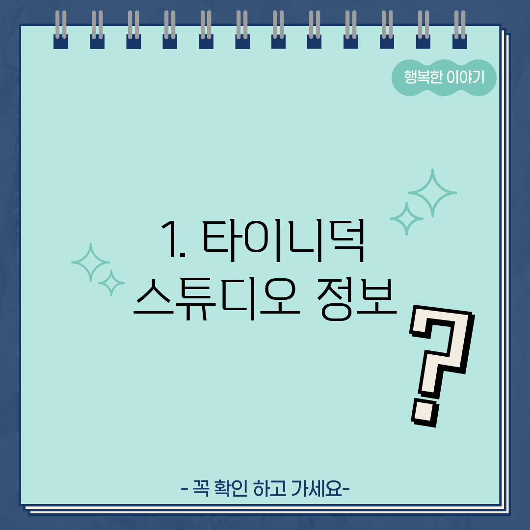 1. 타이니덕 스튜디오 정보