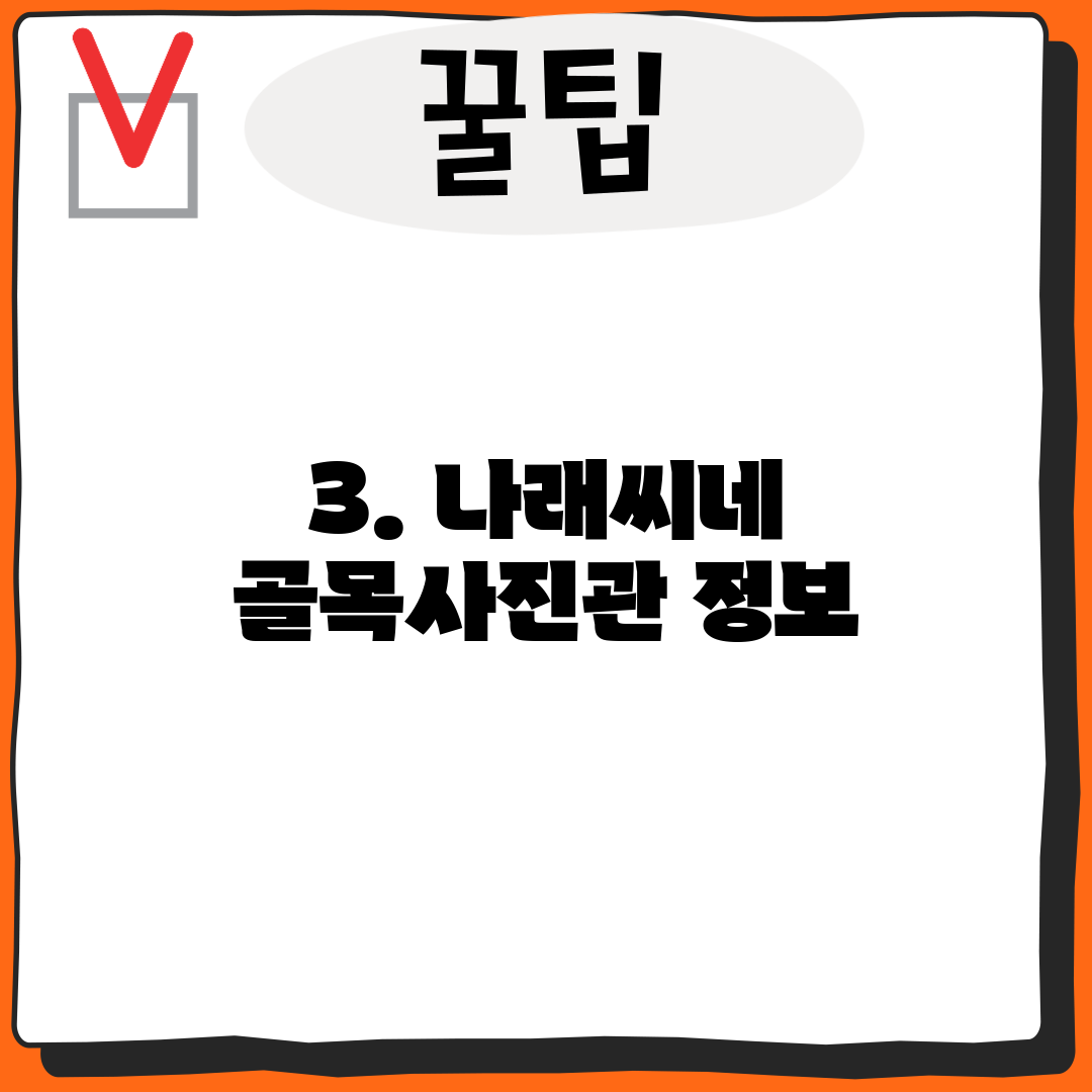 3. 나래씨네 골목사진관 정보