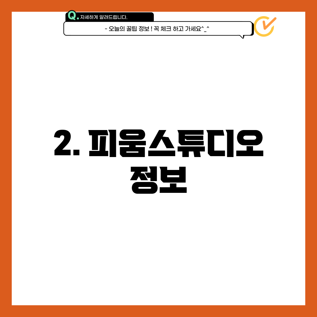 2. 피움스튜디오 정보