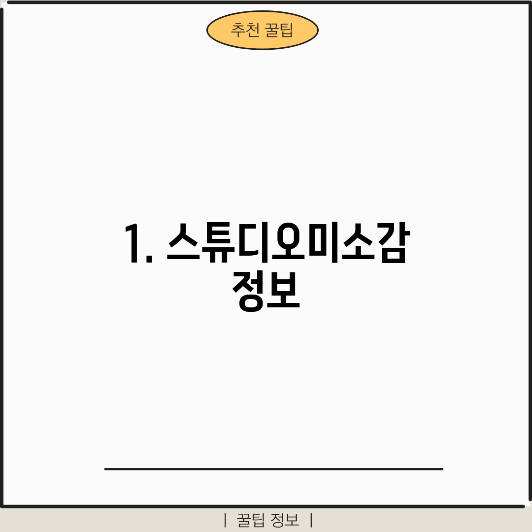 1. 스튜디오미소감 정보
